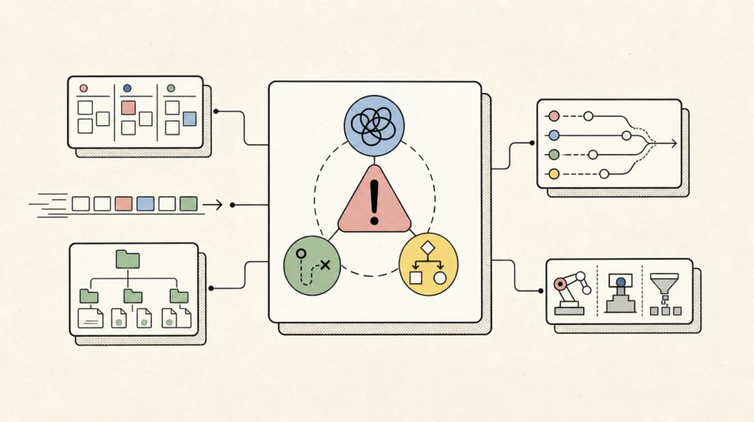 Abstract systems illustration for Three Undocumented Gotchas I Hit
