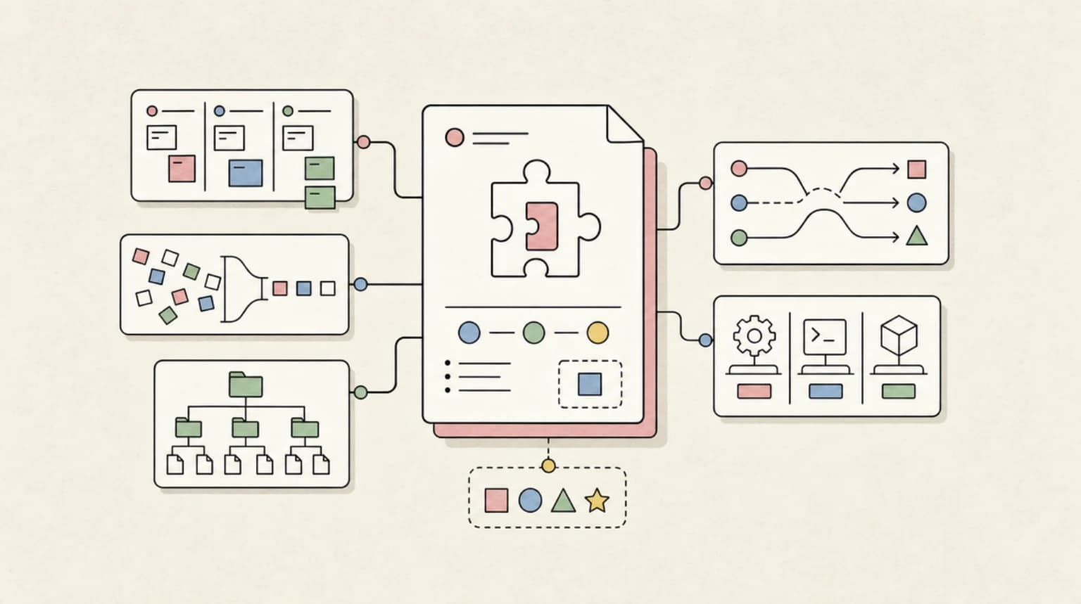 Abstract systems illustration for Build your own hook in ten minutes