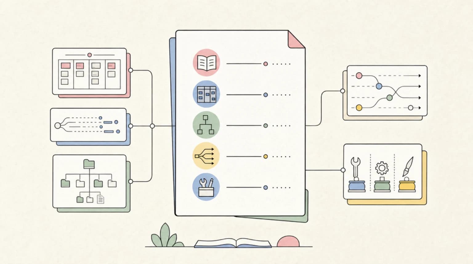 Abstract systems illustration for How to Read This Guide
