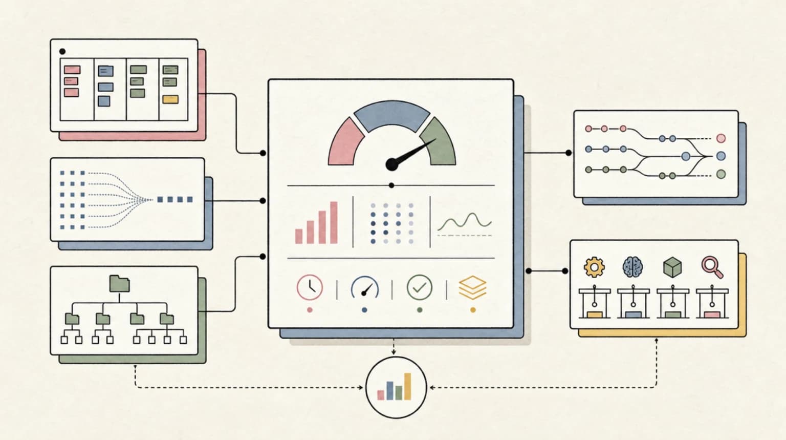 Abstract systems illustration for The Numbers That Matter for Production
