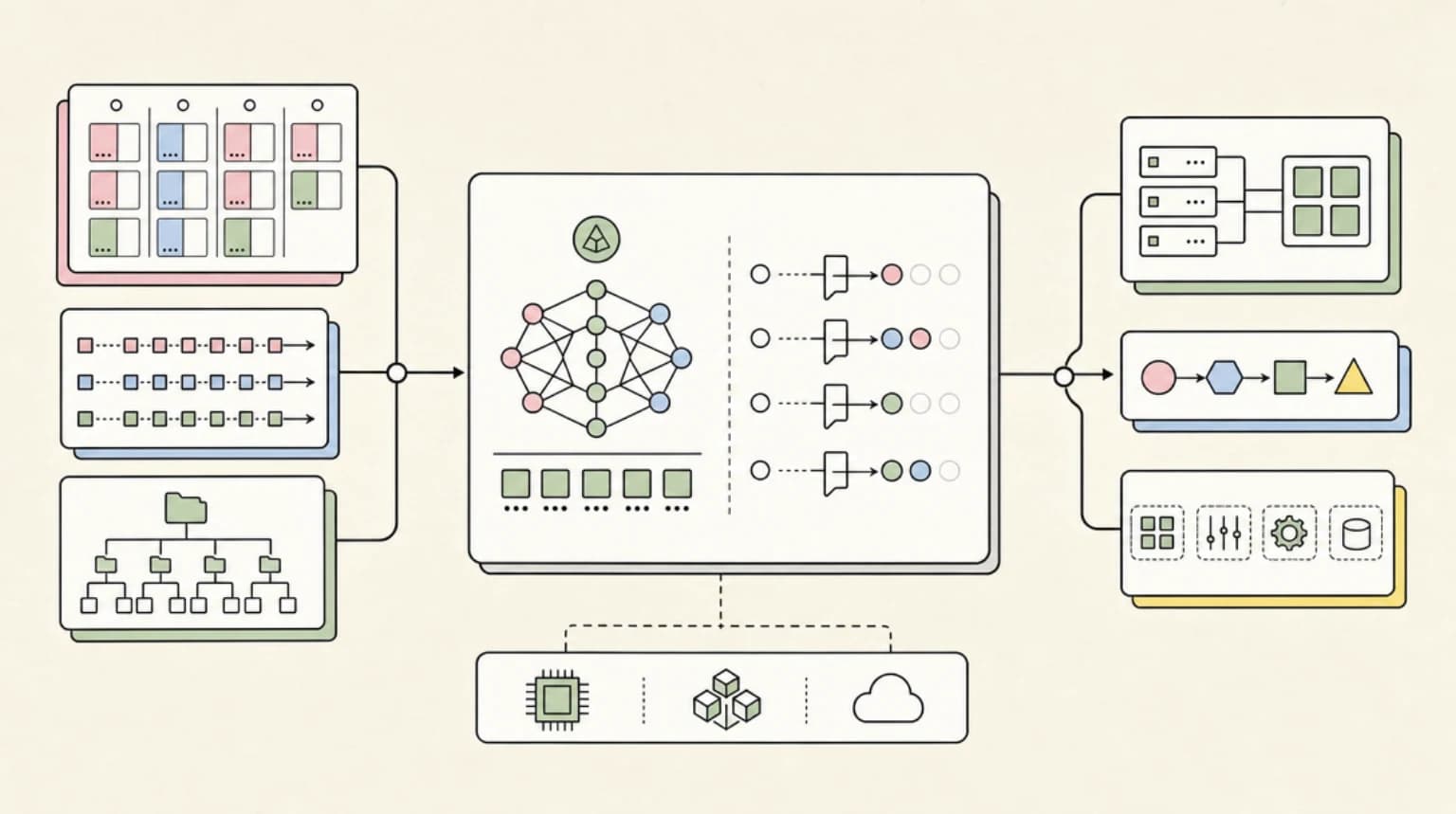 Abstract systems illustration for Production Serving with Triton and TensorRT LLM