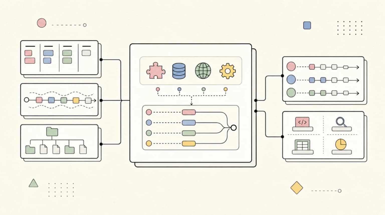 Abstract systems illustration for Tool-Use Parity