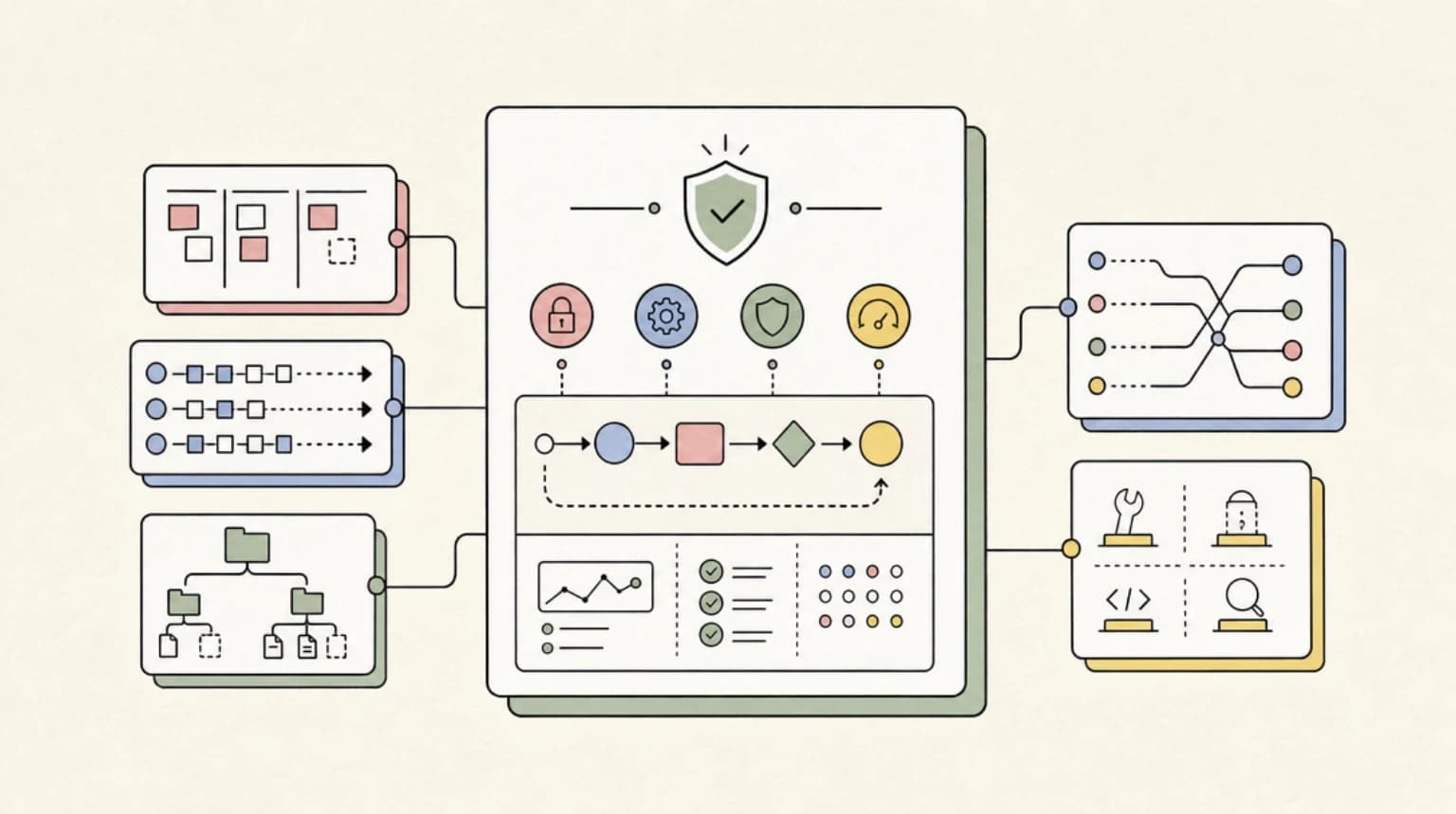 Abstract systems illustration for Production Hardening